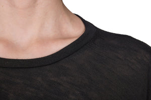 Asymmetric black cotton top - Ludus Agender Label