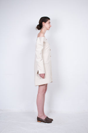 Beige Cropped Tailored Jacket