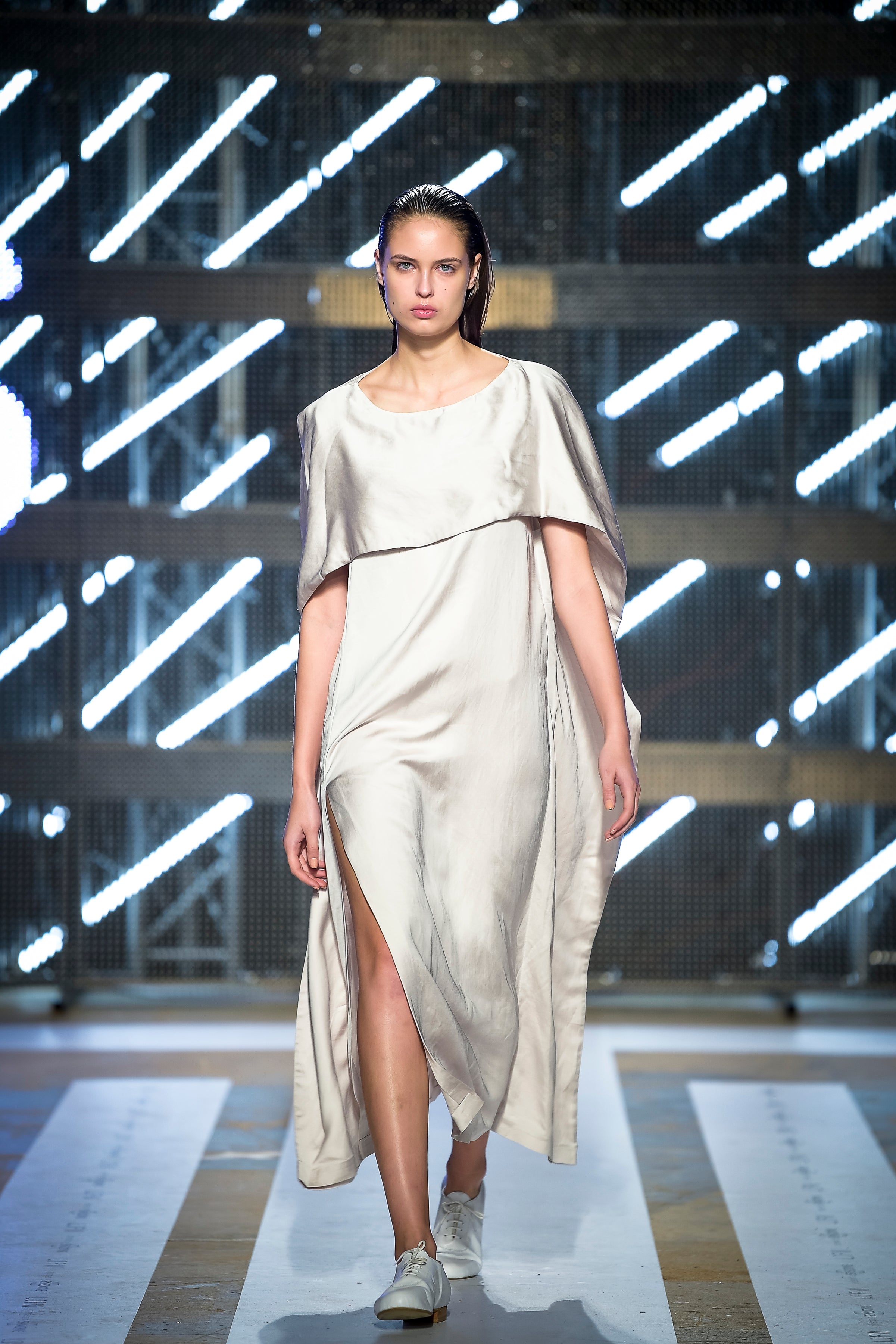 Grey Cotton Satin Dress Grey Cotton Satin Dress