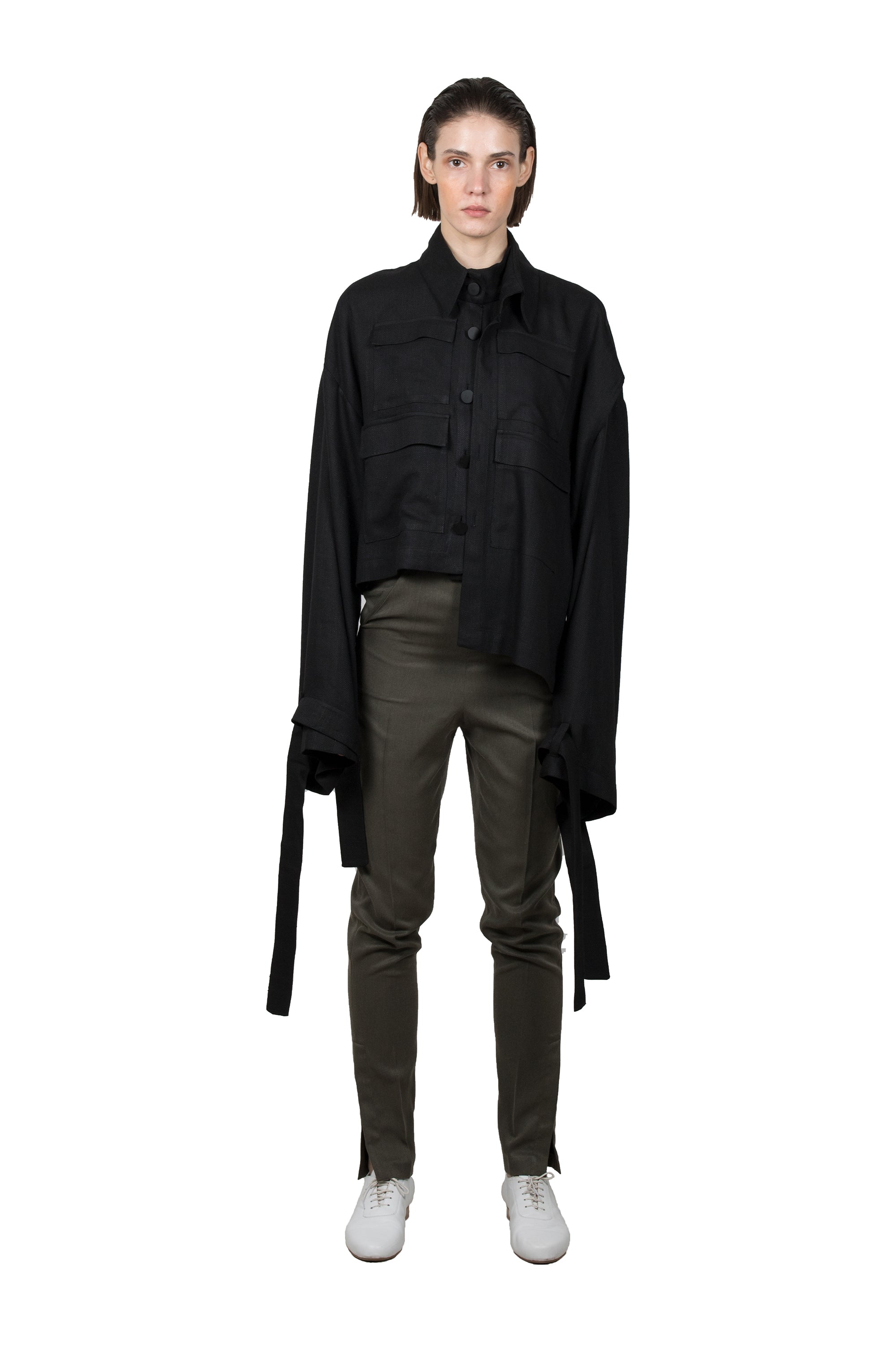 Black Flax Asymmetric Jacket – Ludus Agender Label