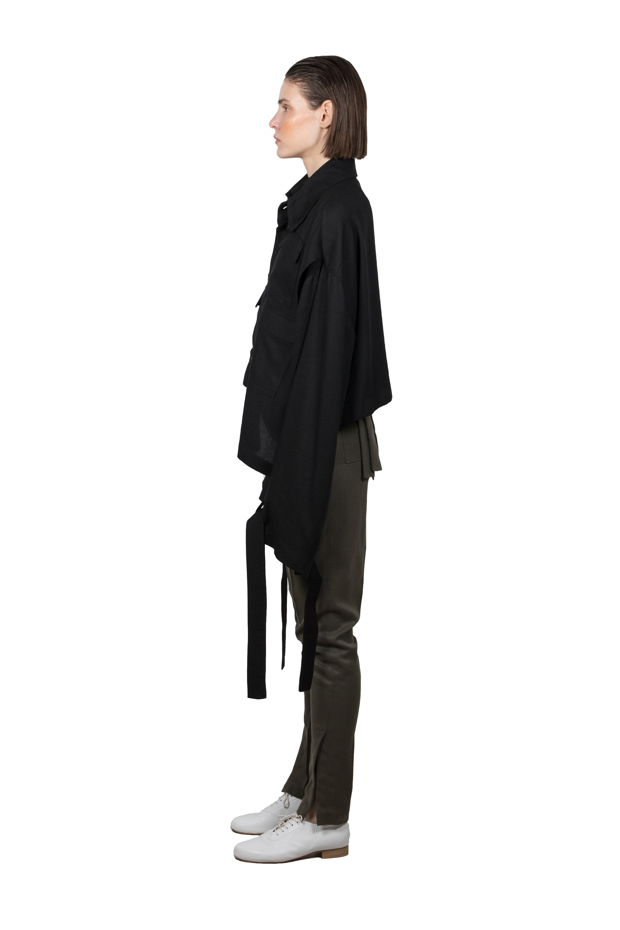 Black Flax Asymmetric Jacket – Ludus Agender Label