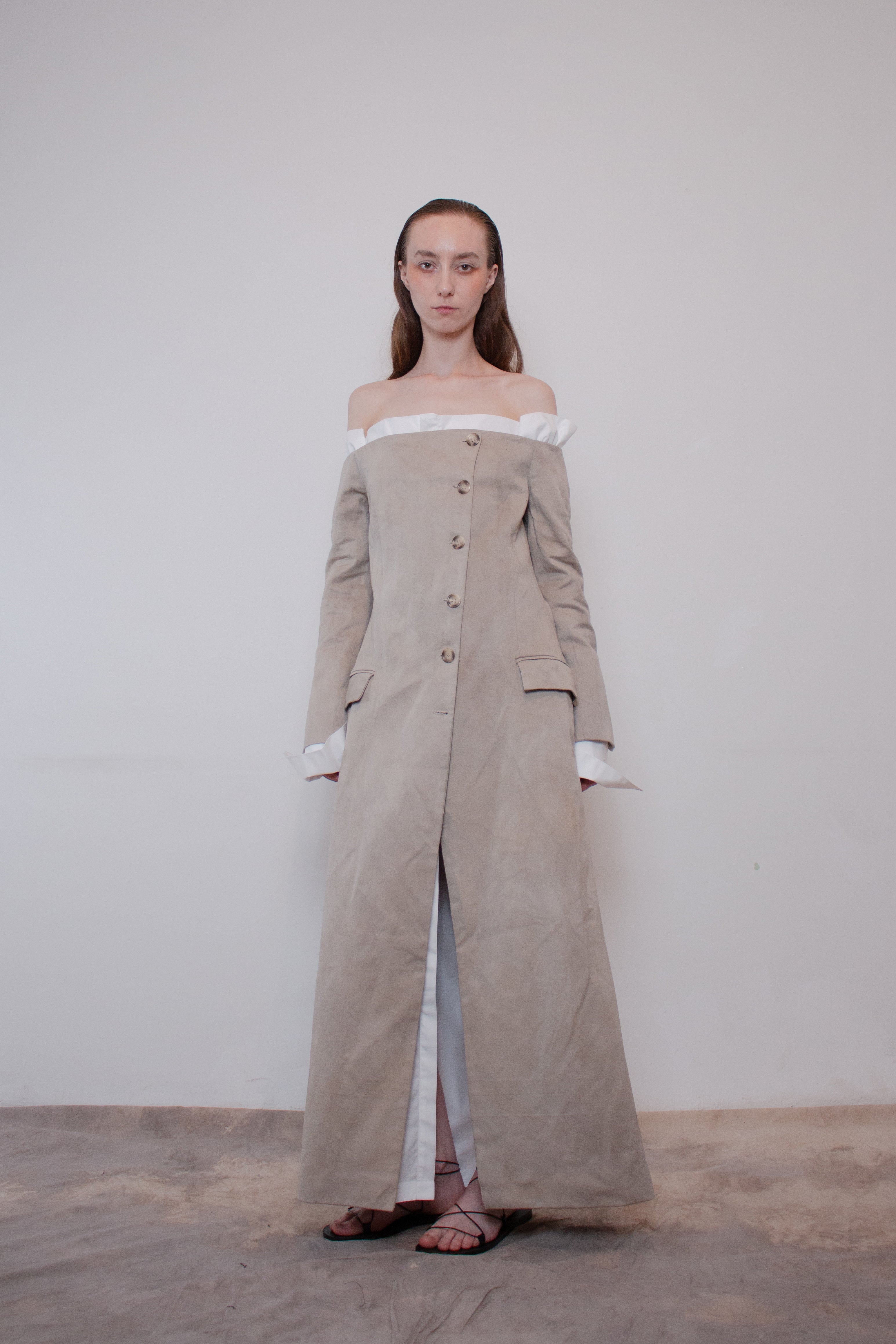 Naturally Dyed Elongated Cropped Tailored Jacket