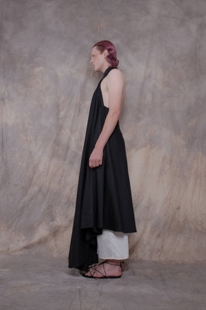 low back shirt dress Naya Technical Organza Halter Low Back Shirt Dress