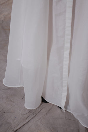 Backless White Silk Shirt-dress