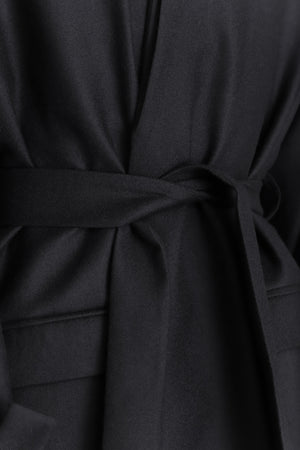 Black Double-collared Wool Coat