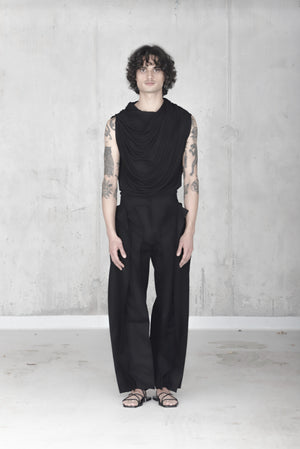 Zero Waste Pleated Twill Trousers