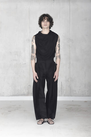 Zero Waste Pleated Twill Trousers