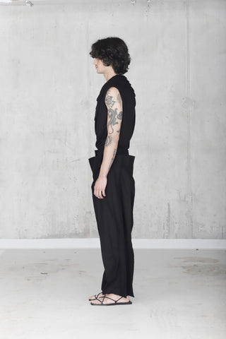 Zero Waste Pleated Twill Trousers