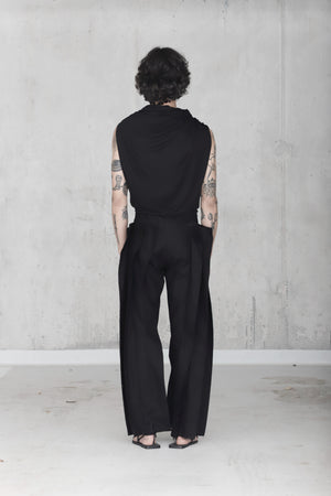 Zero Waste Pleated Twill Trousers