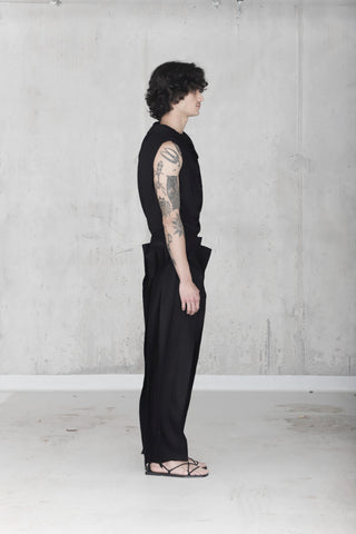 Zero Waste Pleated Twill Trousers