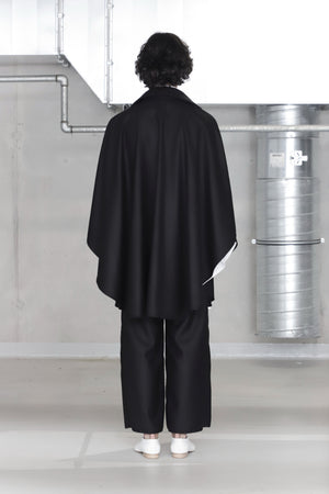 Black Wool Cloak Shirt