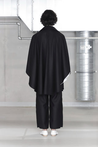 Black Wool Cloak Shirt