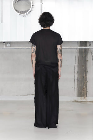 Black Wool Buttoned Trousers