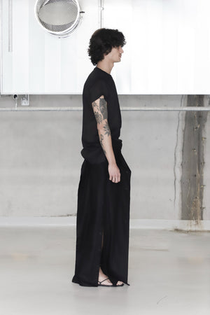 Black Wool Buttoned Trousers