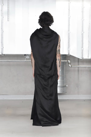 Black Circular-drape Cupro Dress