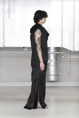 Black Circular-drape Cupro Dress