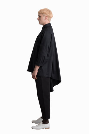 Black asymmetric circle shirt - Ludus Agender Label