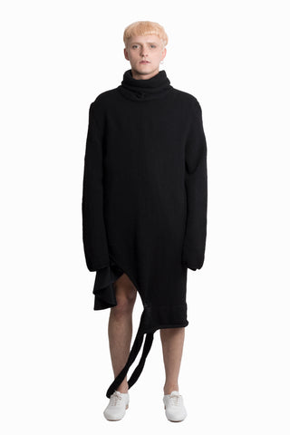 Black hand-knitted dress - Ludus Agender Label