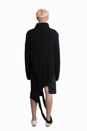 Black hand-knitted dress - Ludus Agender Label