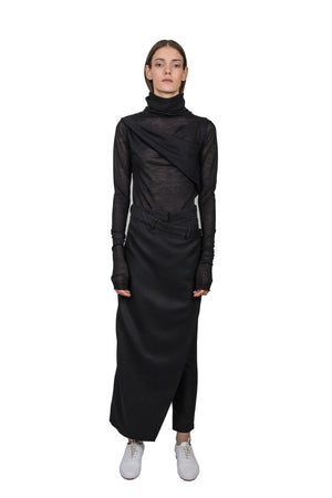 Black 'Apron' Trousers - Ludus Agender Label