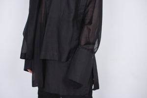 Black Layered Silk Shirt