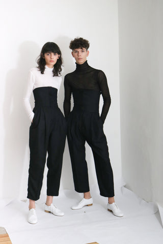 Corseted Wool Trousers (S) - Ludus Agender Label