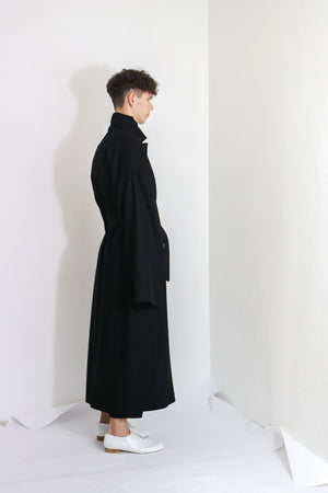 Black Wool Overcoat - Ludus Agender Label