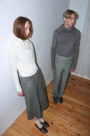 One-seam wool culottes