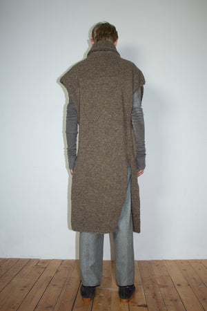 Taupe hand-knitted turtleneck