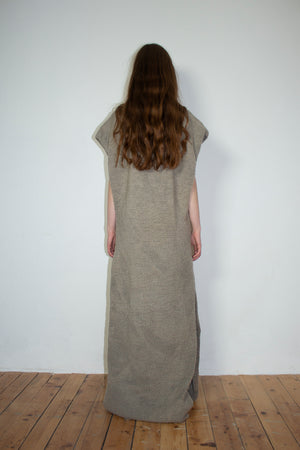 Ivory naturally dyed hand-knitted dress