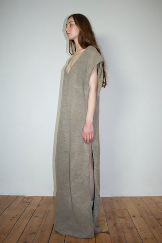 Ivory naturally dyed hand-knitted dress
