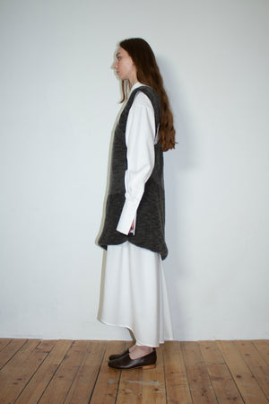 Naturally dyed asymmetric hand-knitted dress