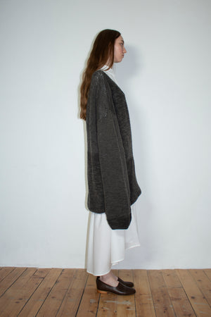 Naturally dyed asymmetric hand-knitted dress