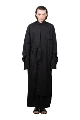 Black Elongated Asymmetric Shirt - Ludus Agender Label