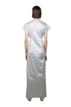 Silver Slashed Short-sleeved Dress - Ludus Agender Label