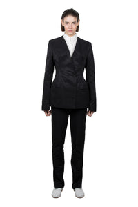 Black Slashed Tailored  Jacket - Ludus Agender Label