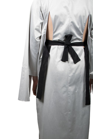 Silver Slashed Long-sleeved Dress - Ludus Agender Label