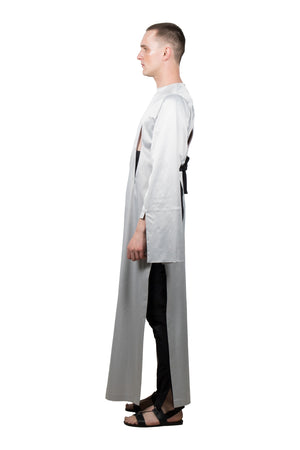 Silver Slashed Long-sleeved Dress - Ludus Agender Label