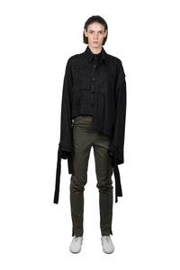 Black Flax Asymmetric Jacket - Ludus Agender Label