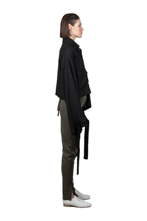 Black Flax Asymmetric Jacket - Ludus Agender Label
