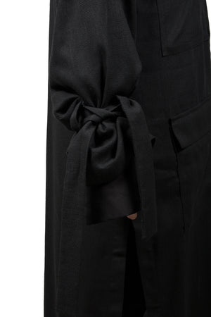Black Flax Asymmetric Coat - Ludus Agender Label