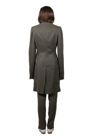 Olive Slashed Tailored  Jacket - Ludus Agender Label
