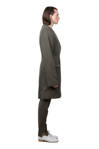 Olive Slashed Tailored  Jacket - Ludus Agender Label