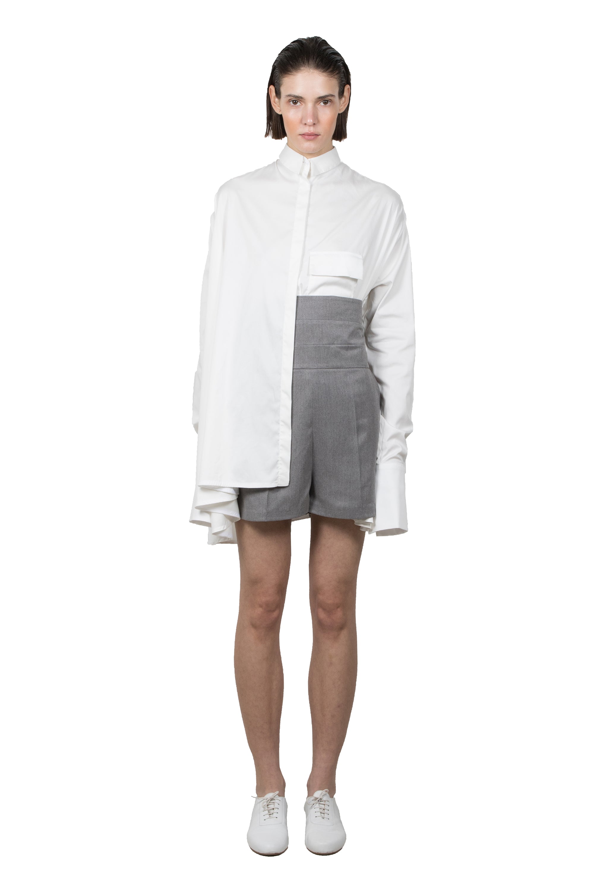 Grey Cotton Kinbaku Shorts - Ludus Agender Label