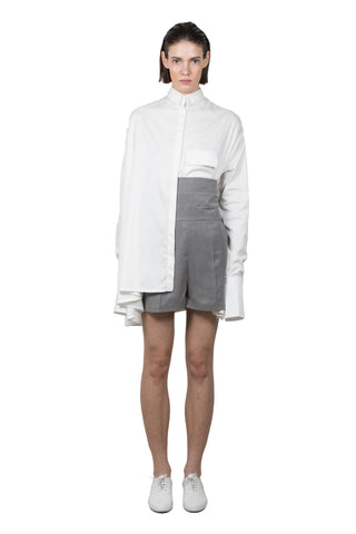 Grey Cotton Kinbaku Shorts - Ludus Agender Label