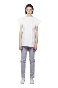 White Cotton Slashed T-shirt - Ludus Agender Label