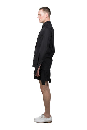 Black Slashed Long-sleeved Shirt - Ludus Agender Label
