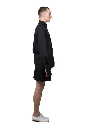 Black Slashed Long-sleeved Shirt - Ludus Agender Label