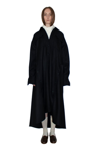 Black elongated wool shirt/jacket