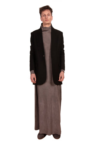 Black shawl tailored wool jacket